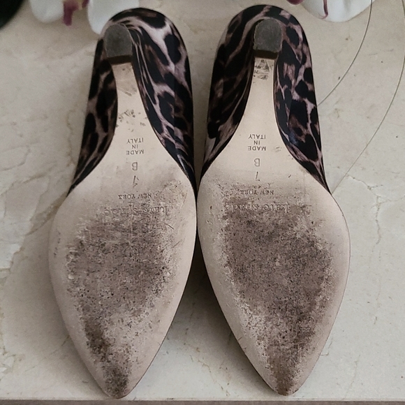 Kate Spade New York Deb Leopard  Printed Satin Wedges Size 7 - Picture 5 of 8